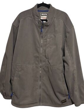 Duluth Trading Gray w/ Blue Lining Shoreman’s Fleece Gridlock Jacket, [Size 3XL]